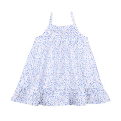 Blue Flowers-Strap Dress