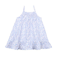 Blue Flowers-Strap Dress