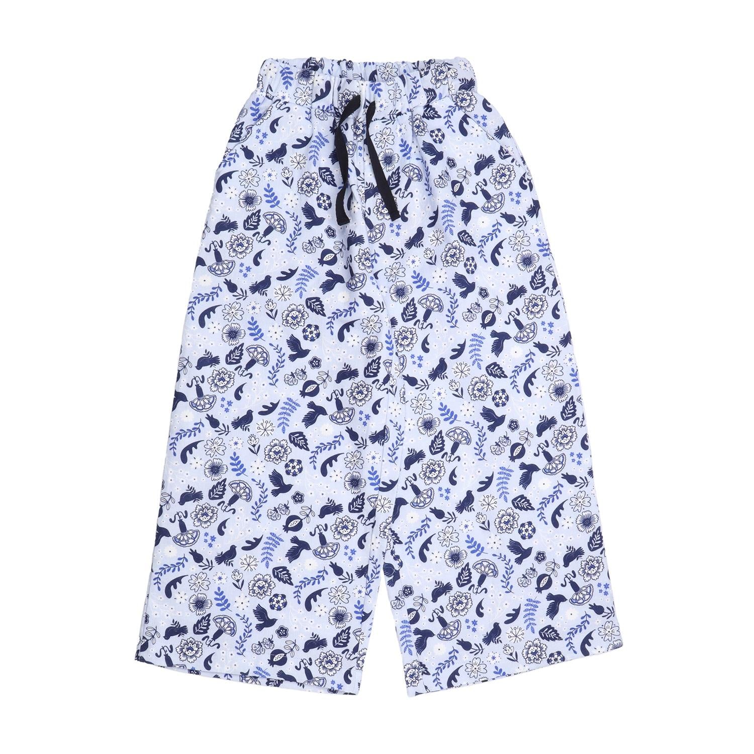 Blue Birds and Flowers-Pants