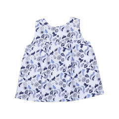 Blue Birds and Flowers-Blouse