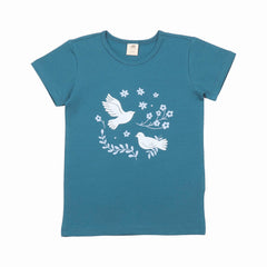 Blue Birds and Flowers T-shirt
