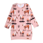 Långärmad klänning av bomull (ekologisk)