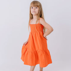 Coral Bloom-Strap Dress