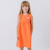 Coral Bloom-Sleeveless Dress