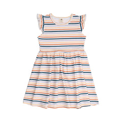 Colorful Stripes-Ruffle Dress