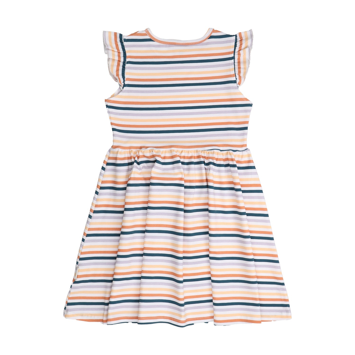 Colorful Stripes-Ruffle Dress
