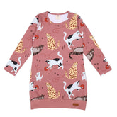 Långärmad klänning av bomull (ekologisk)