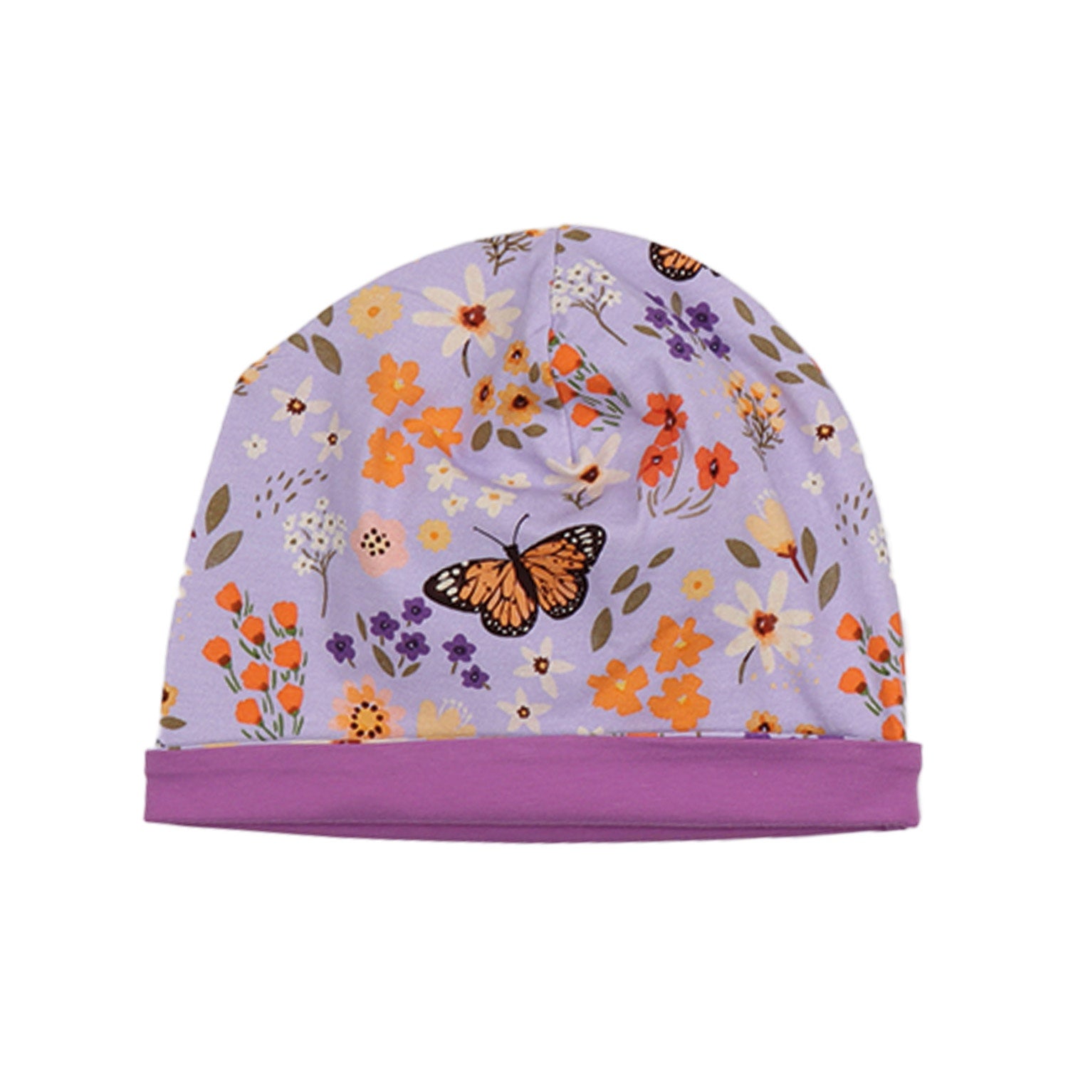 Flowers and Butterflies-Beanie