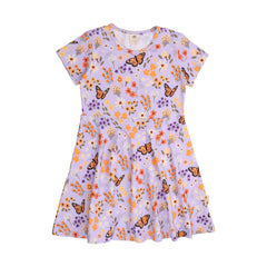 Flowers and Butterflies-Flared Dress