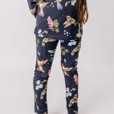 Hummingbirds Around Flowers-Leggings