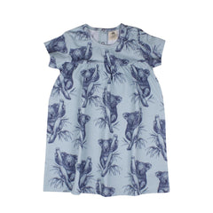 فستان قصير الأكمام مصنوع من القطن (عضوي)