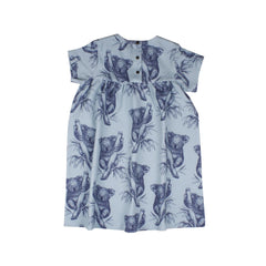 فستان قصير الأكمام مصنوع من القطن (عضوي)