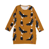 Långärmad klänning av bomull (ekologisk)