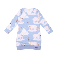 فستان كم طويل مصنوع من القطن (عضوي)