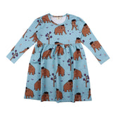 Långärmad klänning av bomull (ekologisk)