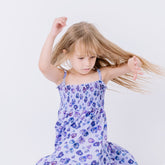 Purple Violas-Strap Dress