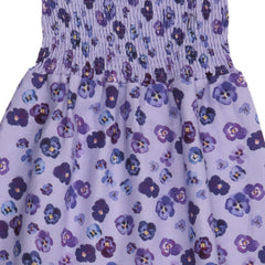 Purple Violas-Strap Dress