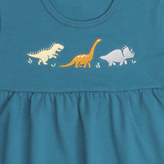 Running Dinosaurs-Babydoll Dress
