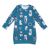 Långärmad klänning av bomull (ekologisk)