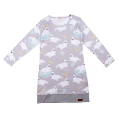 Langarm Kleid aus Baumwolle (Bio)