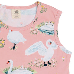 Swans in Spring-Sleeveless Dress