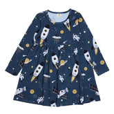 Långärmad klänning av bomull (ekologisk)