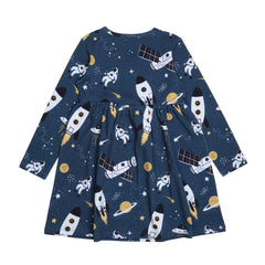 Vestido manga comprida confeccionado em algodão (orgânico)