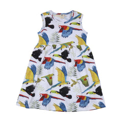 فستان قصير الأكمام مصنوع من القطن (عضوي)