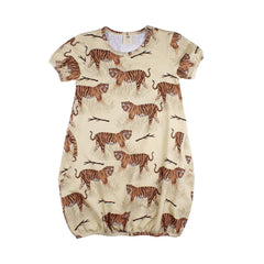 Kortärmad klänning av bomull (ekologisk)