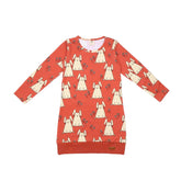 Långärmad klänning av bomull (ekologisk)