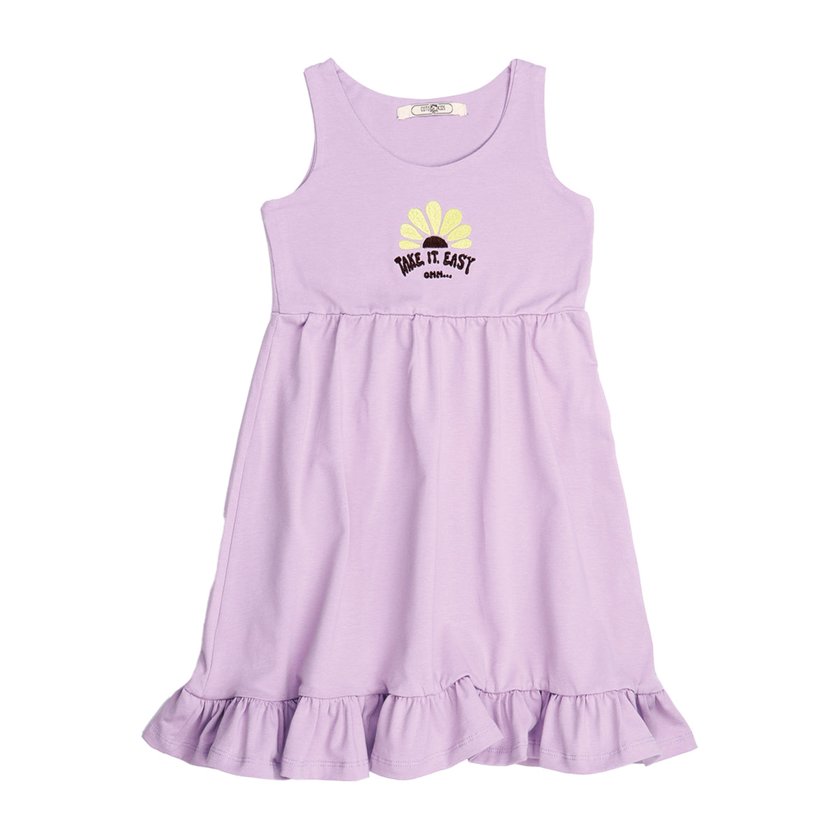 Yellow Flowers-Sleeveless Dress
