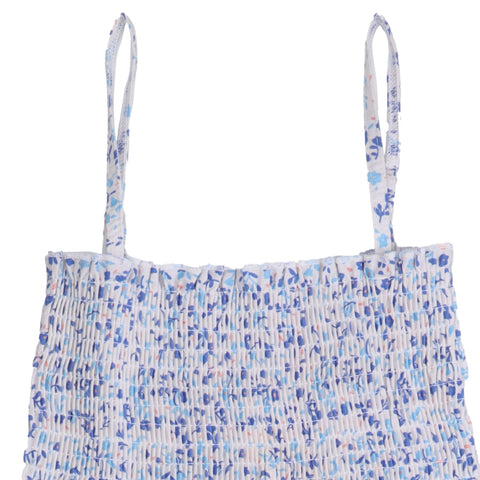 Blue Flowers-Strap Blouse