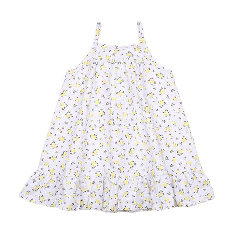 Yellow Flowers-Strap Dress