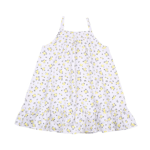 Yellow Flowers-Strap Dress