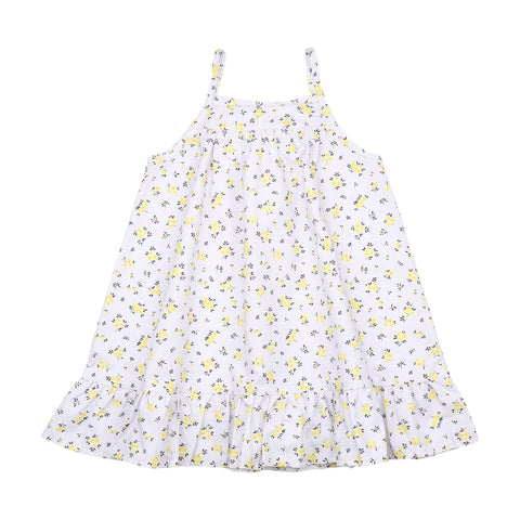 Yellow Flowers-Strap Dress
