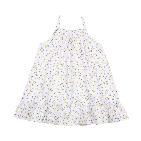 Yellow Flowers-Strap Dress