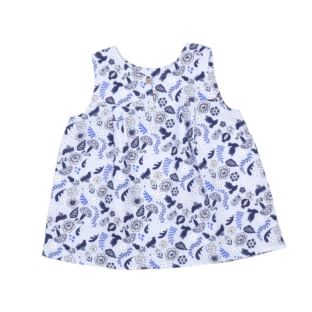 Blue Birds and Flowers Blouse
