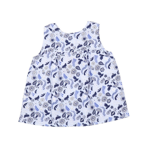 Blue Birds and Flowers-Blouse