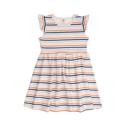 Colorful Stripes-Ruffle Dress