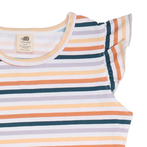 Colorful Stripes-Ruffle Dress