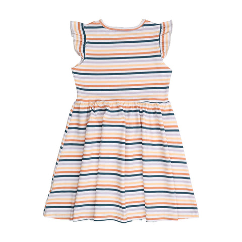 Colorful Stripes-Ruffle Dress