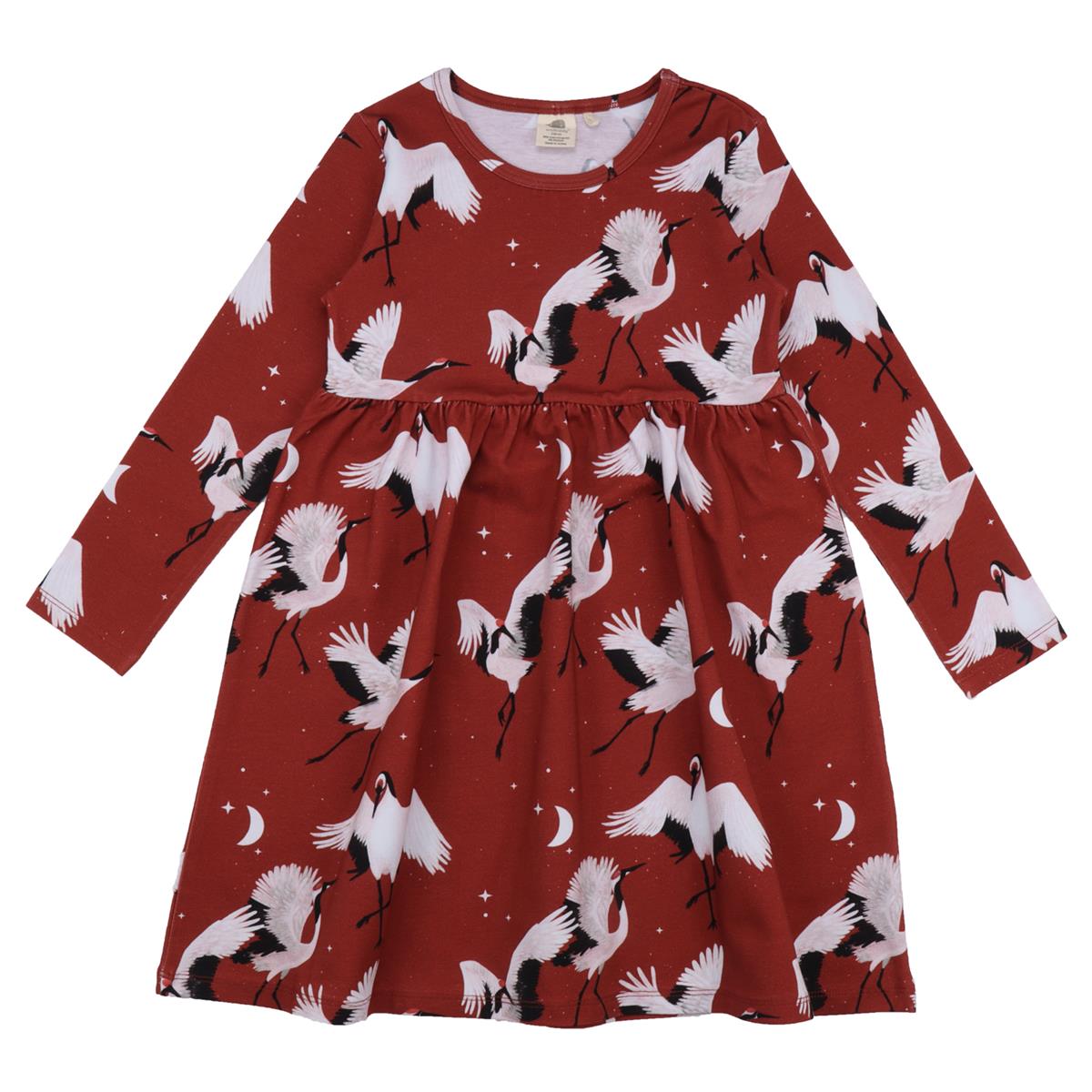 Vestido manga comprida confeccionado em algodão (orgânico)