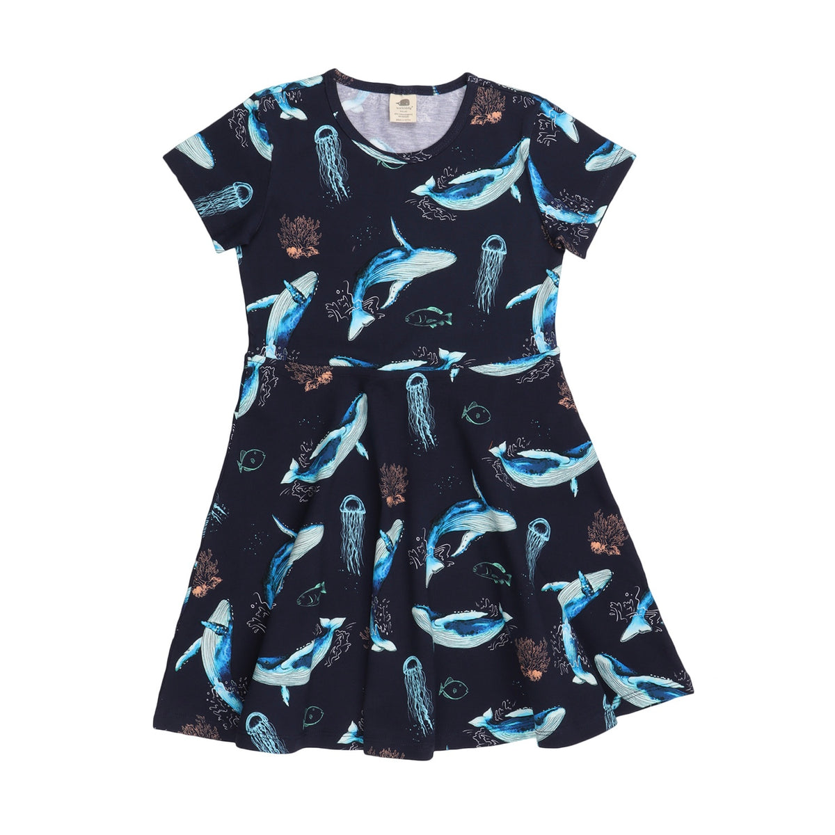 The Dancing Whales Flared Dress
