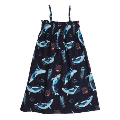 The Dancing Whales-Strap Dress