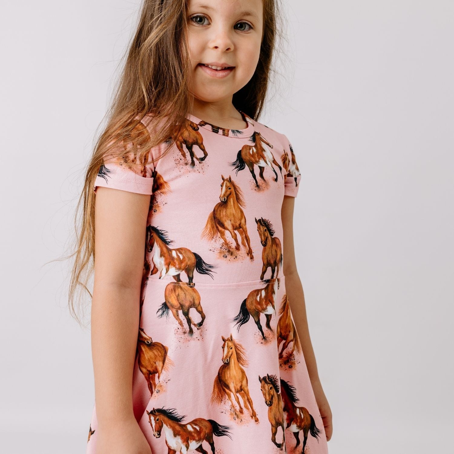Graceful Horses-Flared Dress