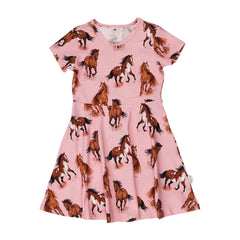 Graceful Horses-Flared Dress