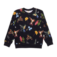 Hummingbirds Around Flowers-Sweatshirt