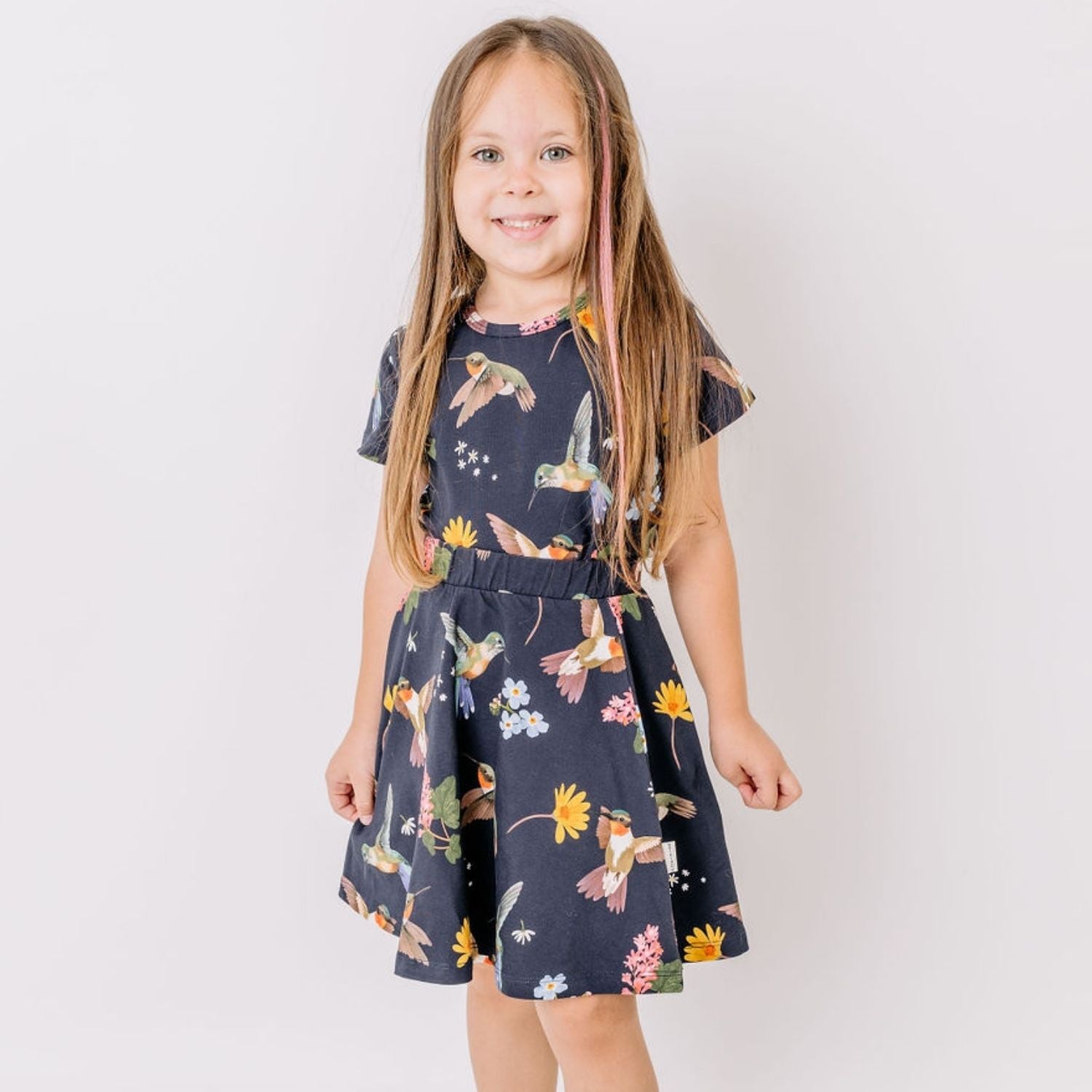 Hummingbirds Around Flowers-Skirt