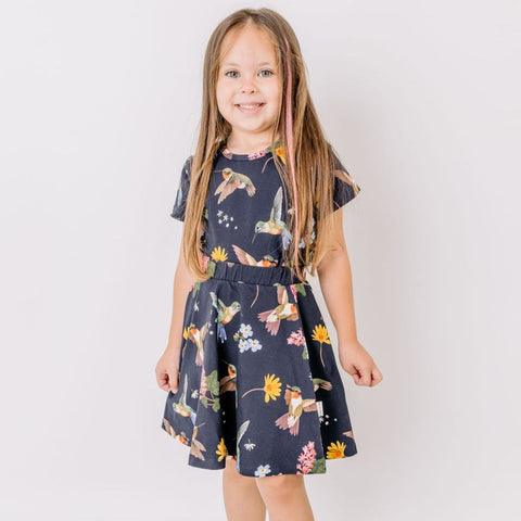 Hummingbirds Around Flowers-Skirt