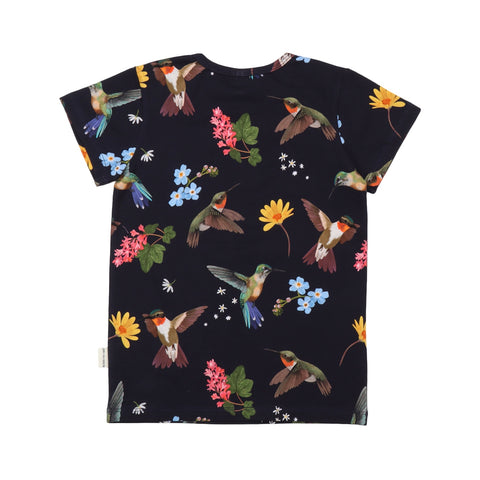 Hummingbirds Around Flowers-T-Shirt